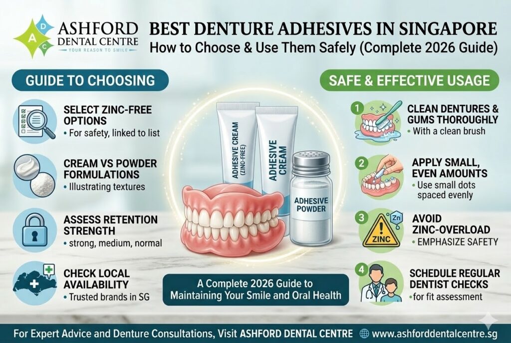 Best Denture Adhesives in Singapore: How to Choose & Use Them Safely (Complete 2026 Guide) dental clinic thomson